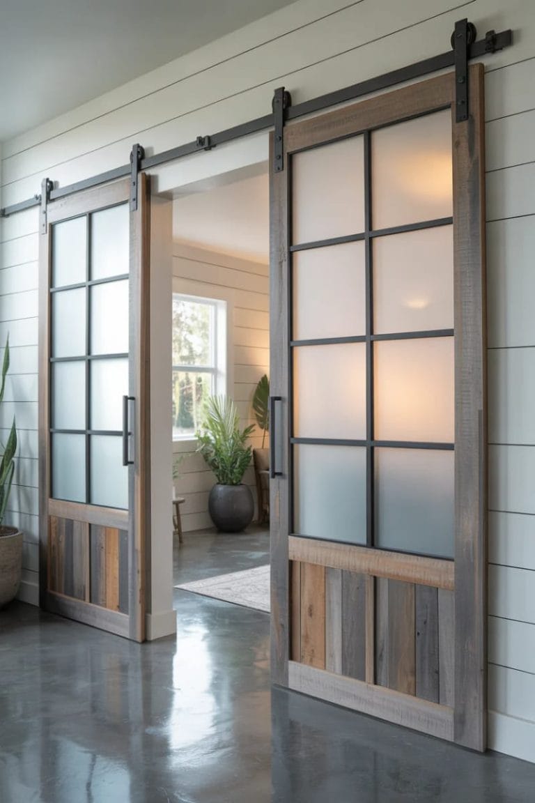 19 Charming Simple Barndominium Ideas For Your Rustic Interior Design ... - Exposed Metal Pipe And Glass Door