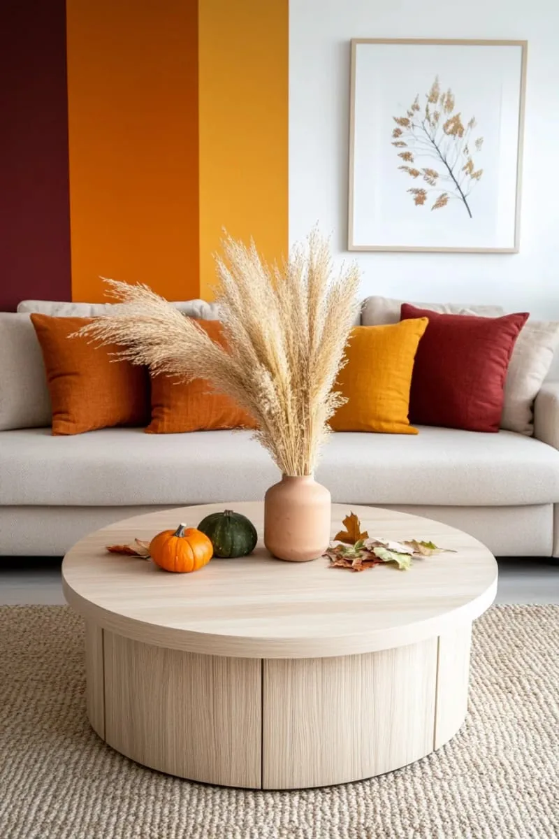 statement wall of ombré fall tones 1