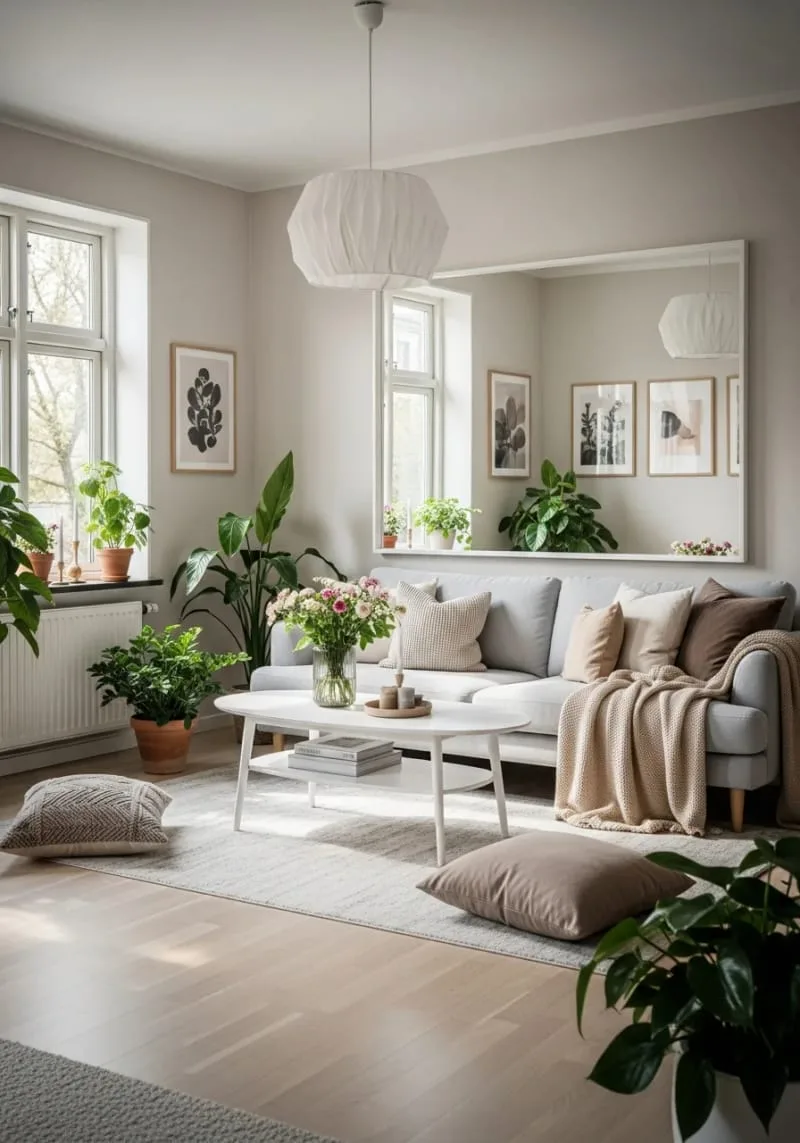 How to Decorate a Small Living Room on a Budget and In Style! 15 use mirrors to visually double the space 1