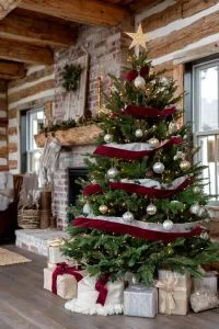velvet ribbon garland draped in cascading waves fo 1