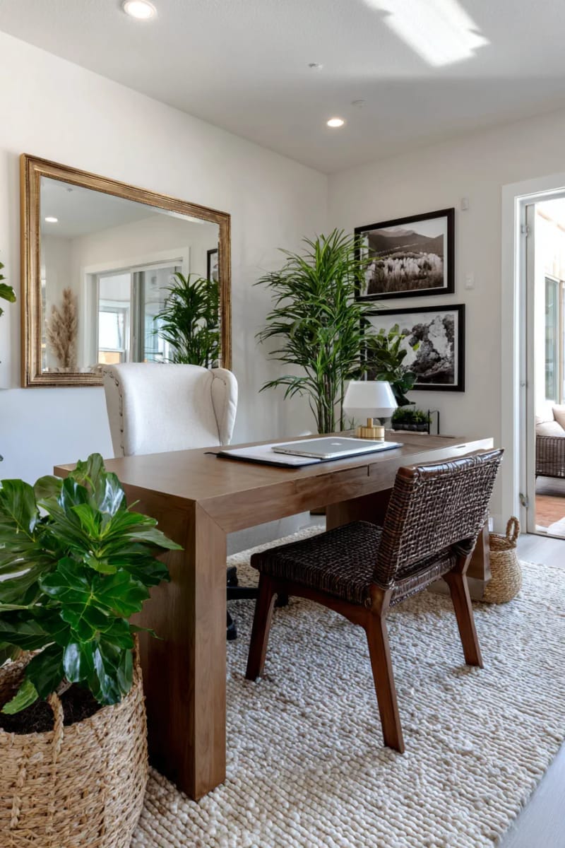 wall mirror reflecting natural light to make the space feel larger 1