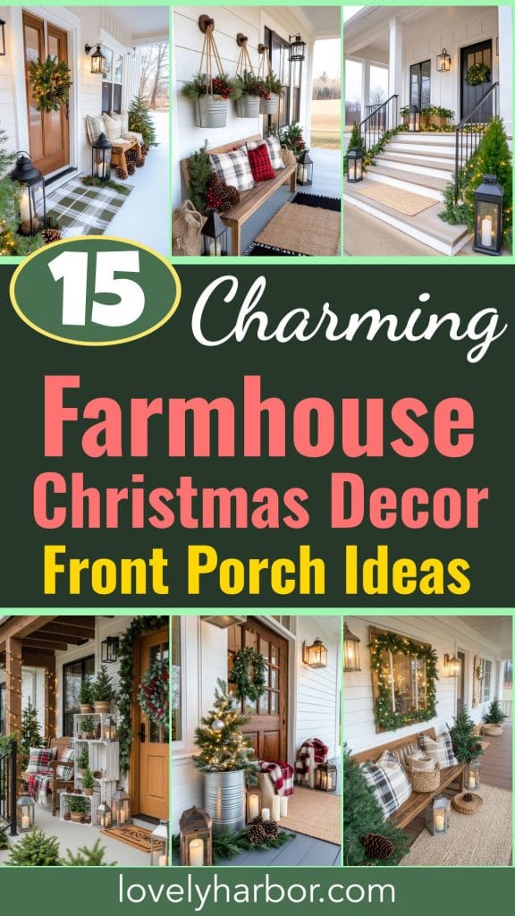 15 Charming Modern Farmhouse Christmas Decor Ideas For A Front Porch