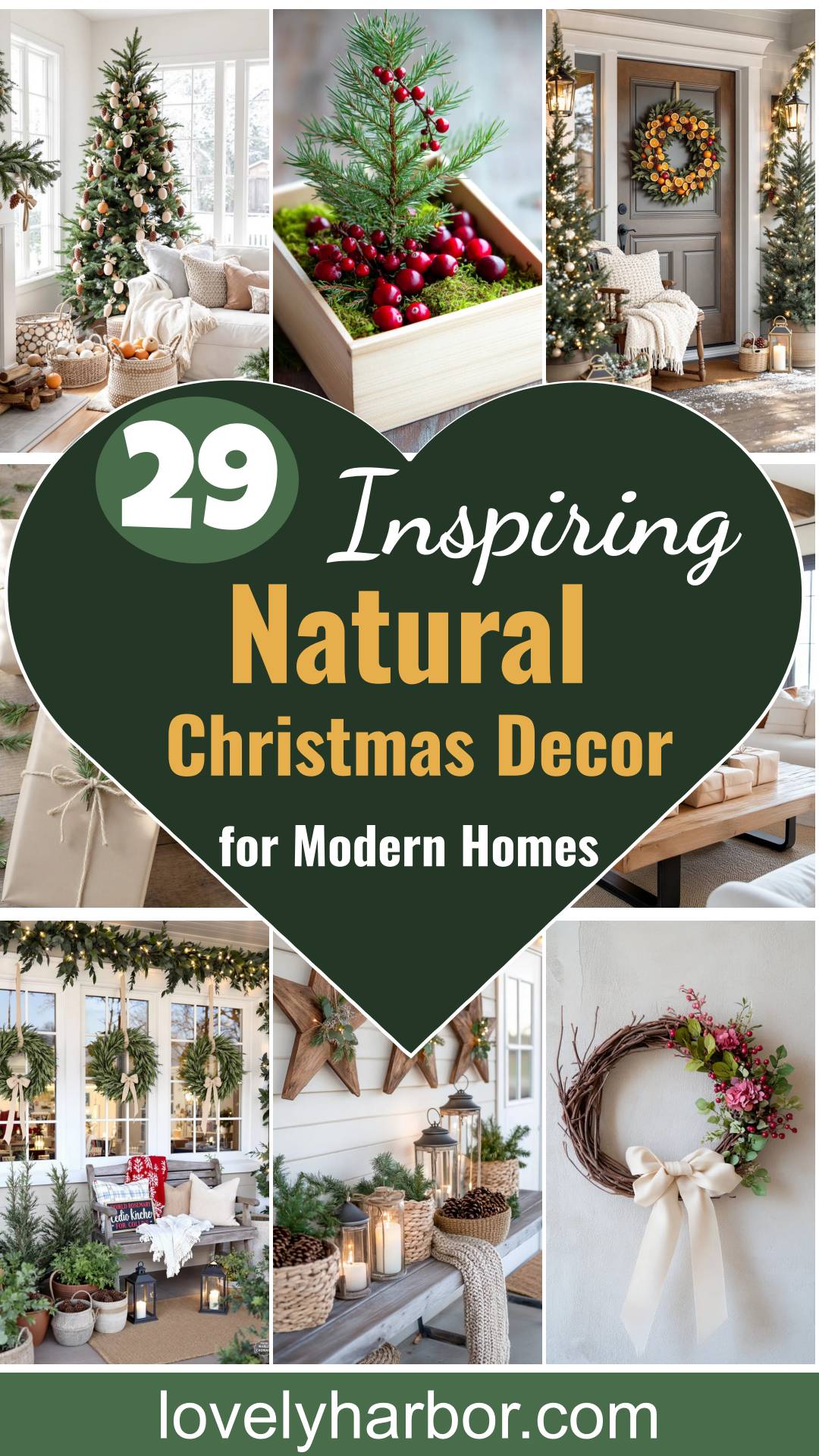29 Inspiring Natural Christmas Decor Ideas For Modern Homes - Lovely Harbor