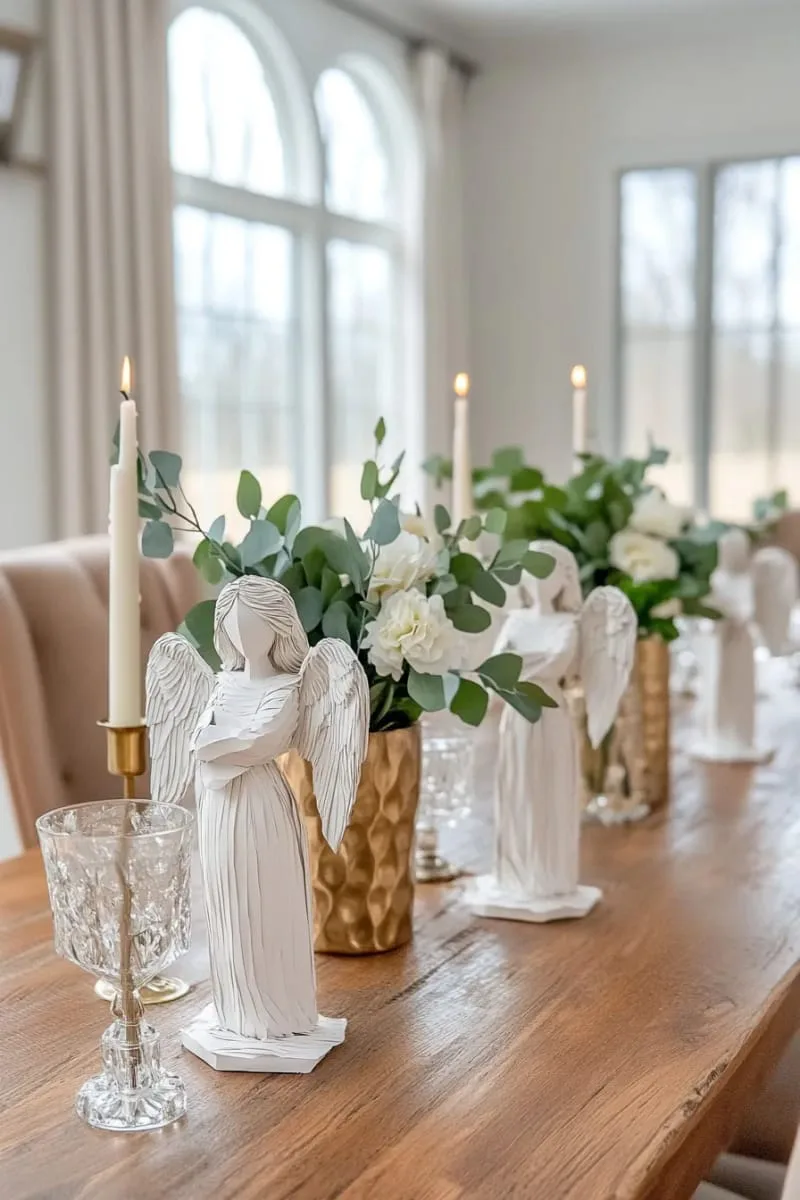 27 Stunning Christmas Decoration Crafts for a Unique 2025 165 3d paper angel figurines with metallic wings for table centerpieces 1