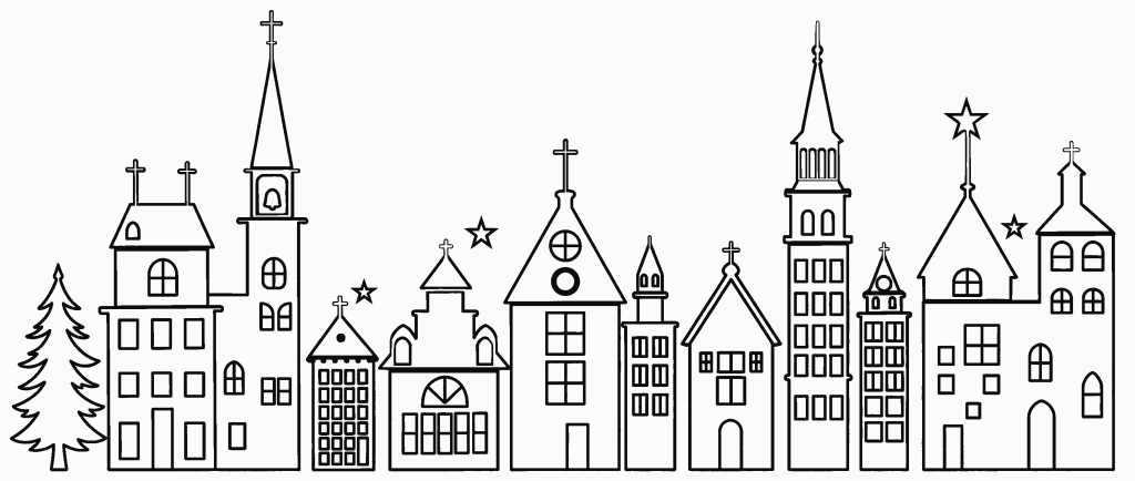 Christmas village window stickers