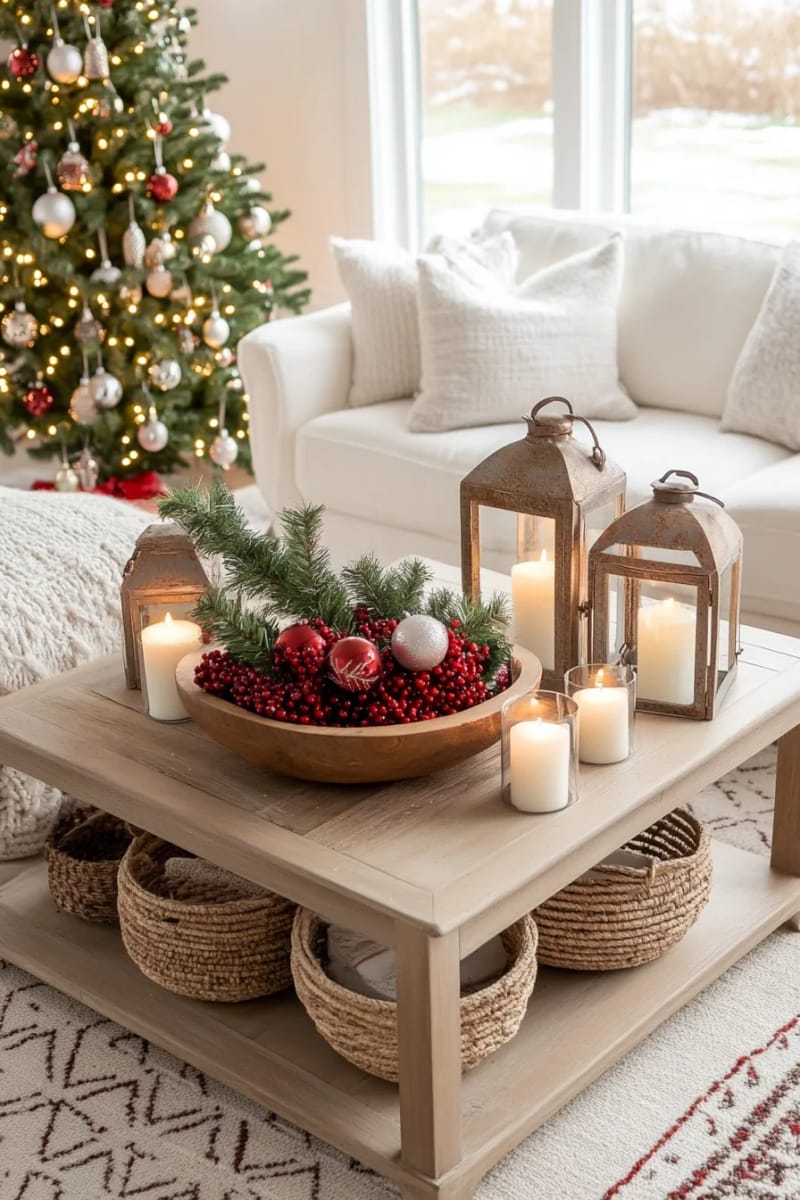 accent the room with rustic lanterns filled with battery-powered candles 1