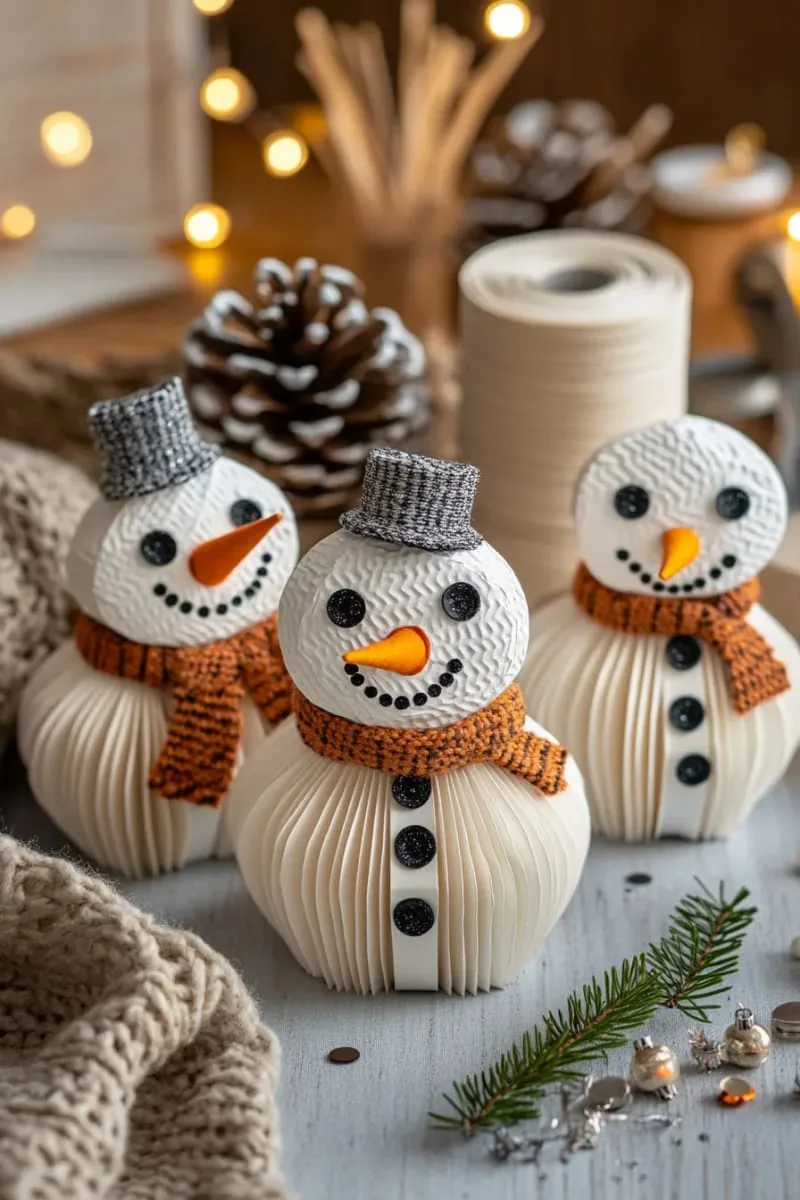 27 Stunning Christmas Decoration Crafts for a Unique 2025 97 accordion folded paper snowmen greeting cards 1