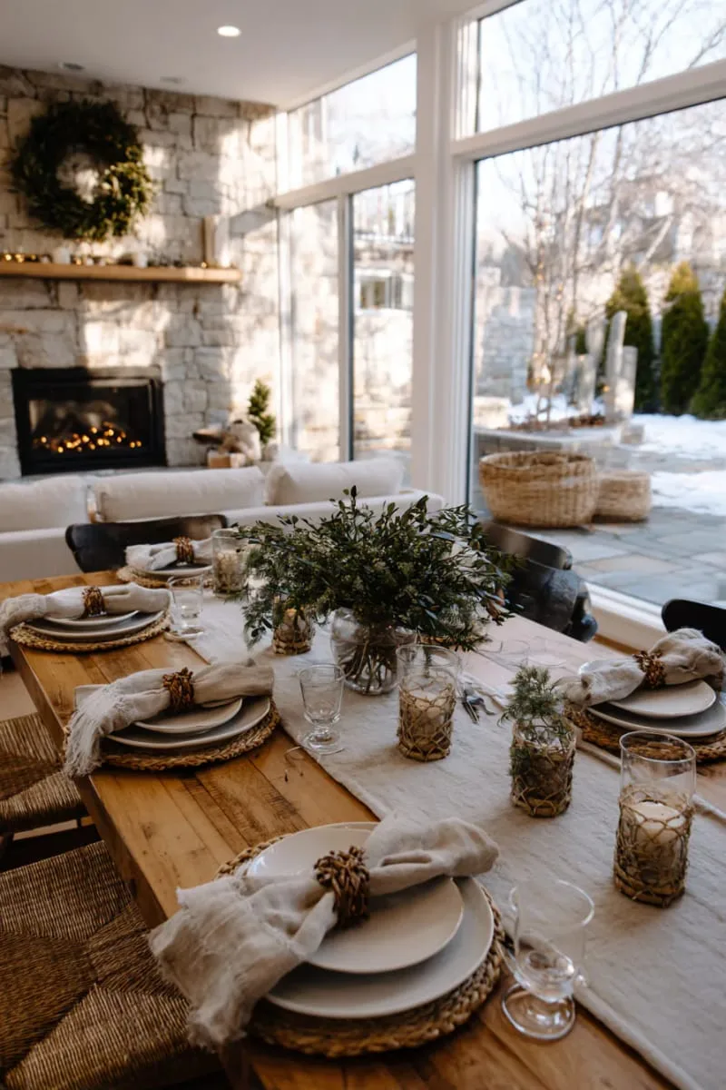 acorn and cinnamon stick napkin rings for a cozy christmas table 1