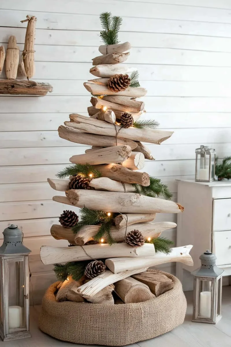 27 Sustainable Christmas Trees For Cheap and Eco-Friendly Decor 16 arrange driftwood branches into a unique, country christmas tree silhouette. 1