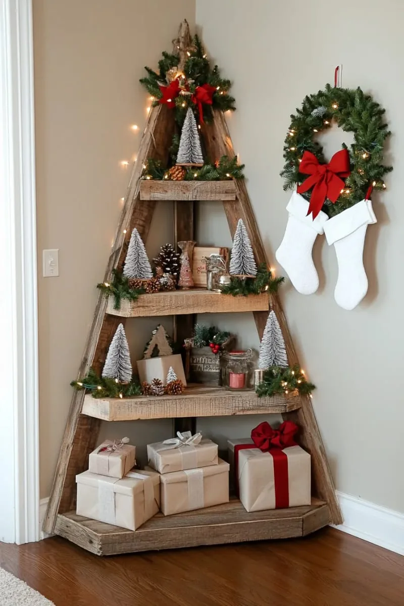 27 Sustainable Christmas Trees For Cheap and Eco-Friendly Decor 7 assemble a minimalist modern christmas tree from reclaimed wood planks. 1