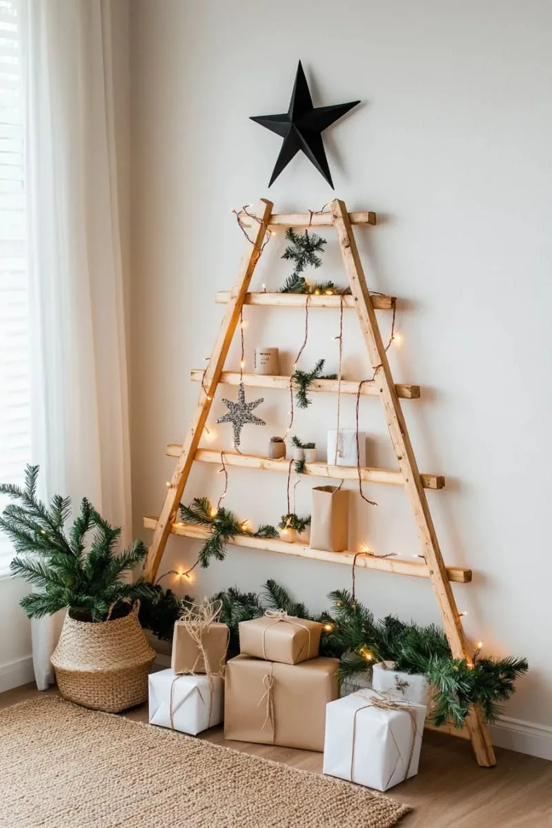 27 Sustainable Christmas Trees For Cheap and Eco-Friendly Decor 8 assemble a minimalist modern christmas tree from reclaimed wood planks. 1