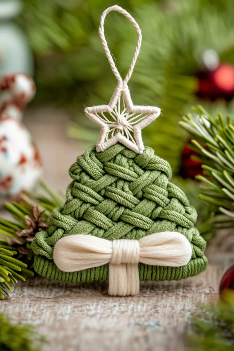 29 Best Christmas Decorations Trends You Can't Miss This Year 146 boho macramé tree wall hanging with mini ornaments 1