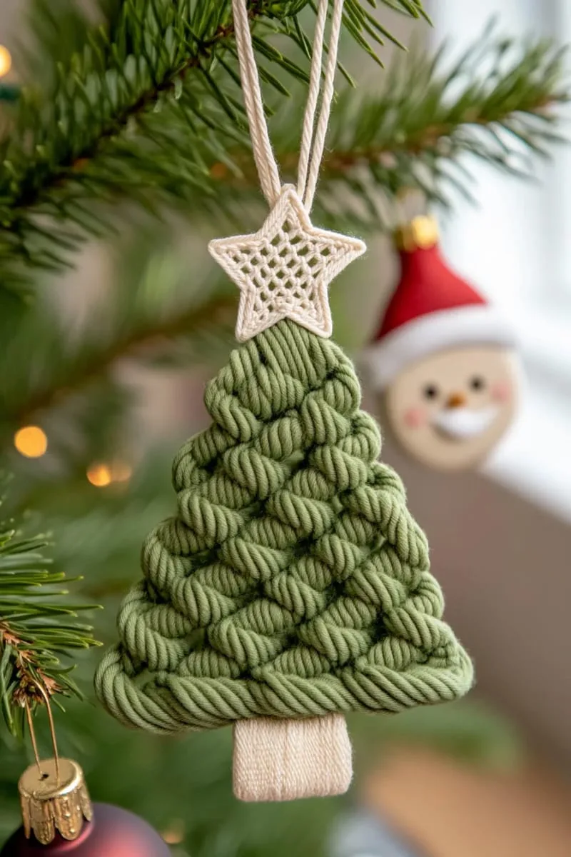 29 Best Christmas Decorations Trends You Can't Miss This Year 152 boho macramé tree wall hanging with mini ornaments 1