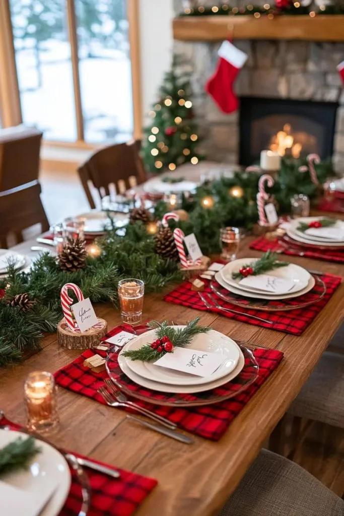 Candy cane place card holders with handwritten tag 14
