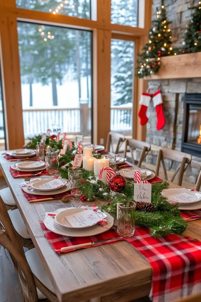 Candy cane place card holders with handwritten tag 15