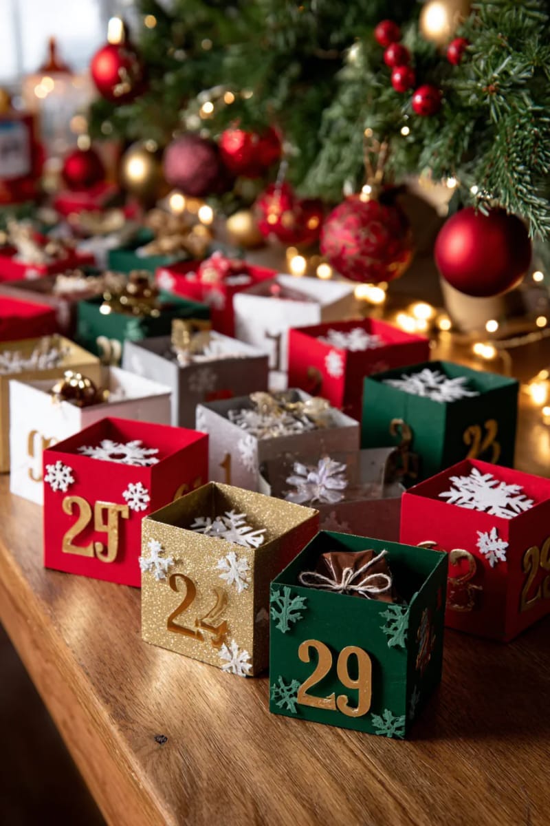 christmas countdown advent calendar with pop-up cricut numbers 1