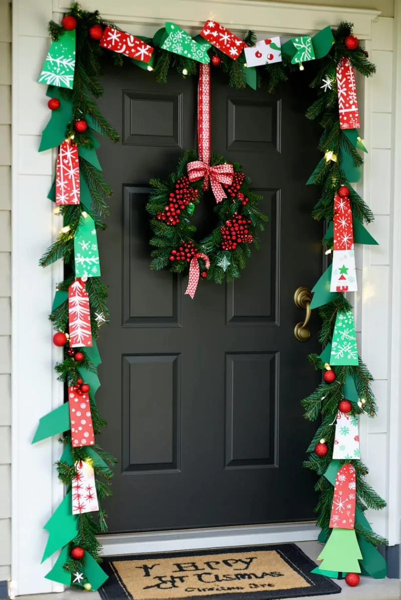 christmas craft paper chain garland with tiny holiday motifs 1