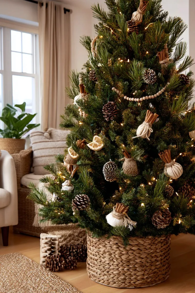 cinnamon stick bundles tied with twine as tree accents 1