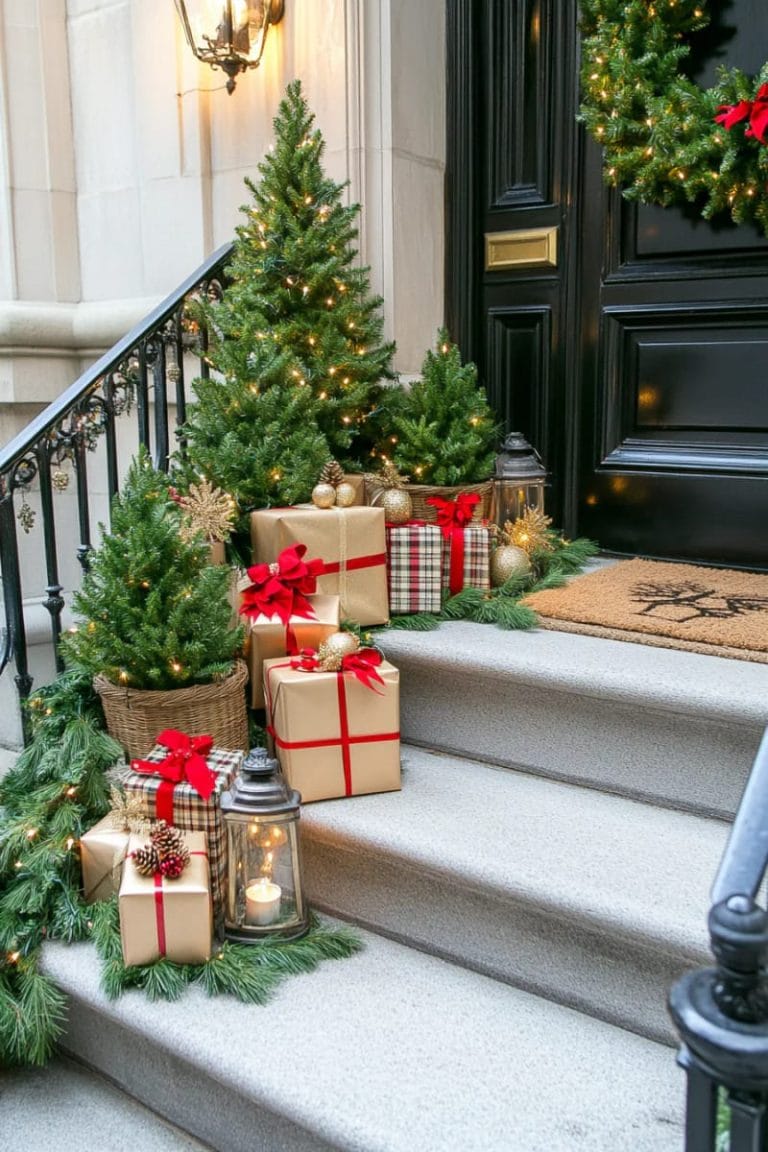 15 Townhouse Front Porch Christmas Decor Ideas For A Festive Welcome ...