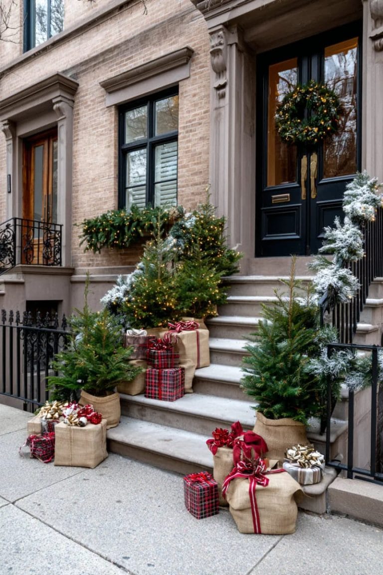 15 Townhouse Front Porch Christmas Decor Ideas For A Festive Welcome ...