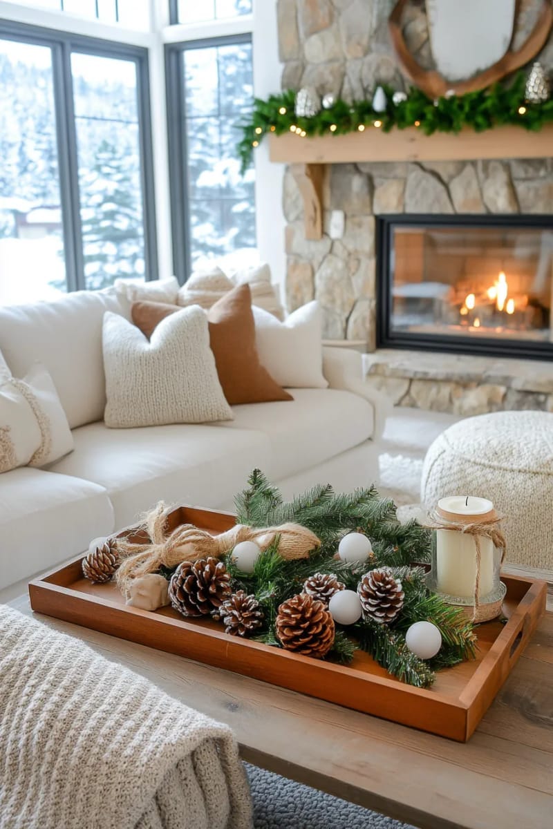 29 Inspiring Natural Christmas Decor Ideas for Modern Homes 67 diy snow-dusted pinecones with white paint and natural twine 1