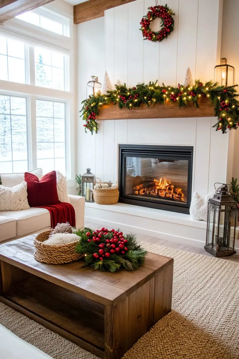 earthy mix of pine, cedar, and berries for a garland swag 1