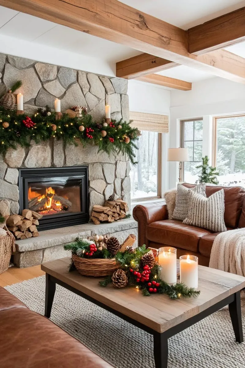 earthy mix of pine, cedar, and berries for a garland swag 1