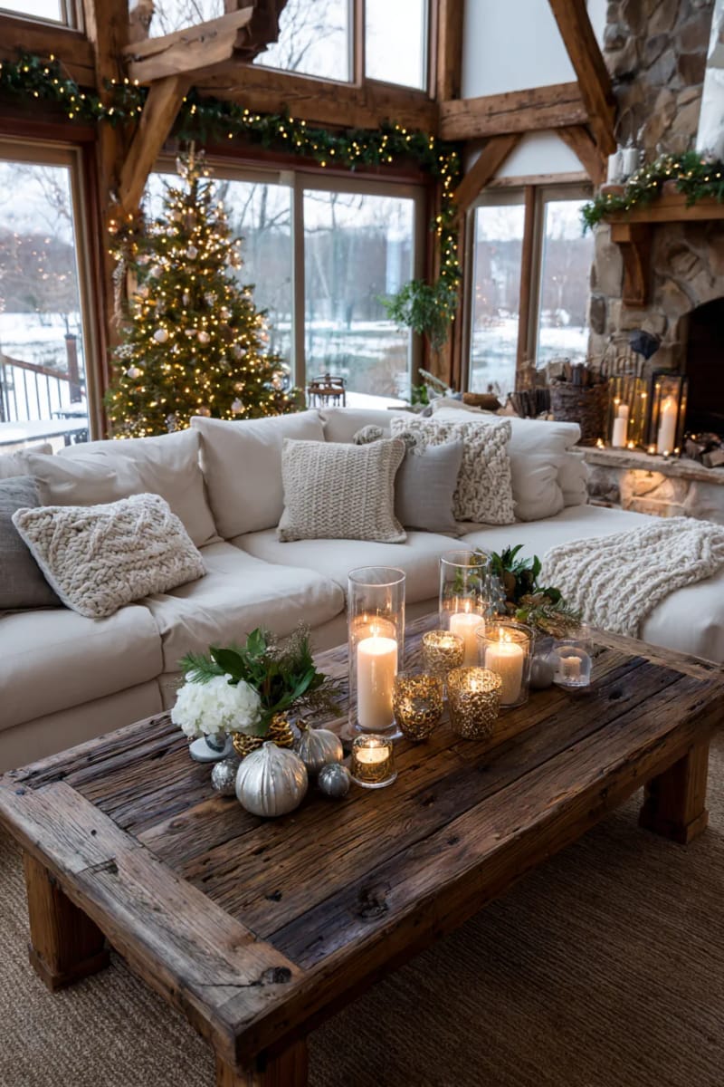 elegant candle holders and ornaments clustered as a coffee table accent 1
