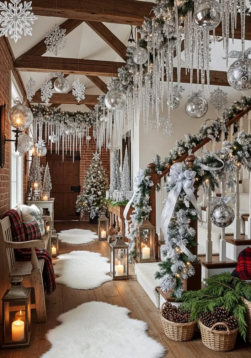 enchanted hallway of crystal icicles and frosted garlands for a winter palace effect 1 enchanted hallway of crystal icicles and frosted garlands for a winter palace effect 1