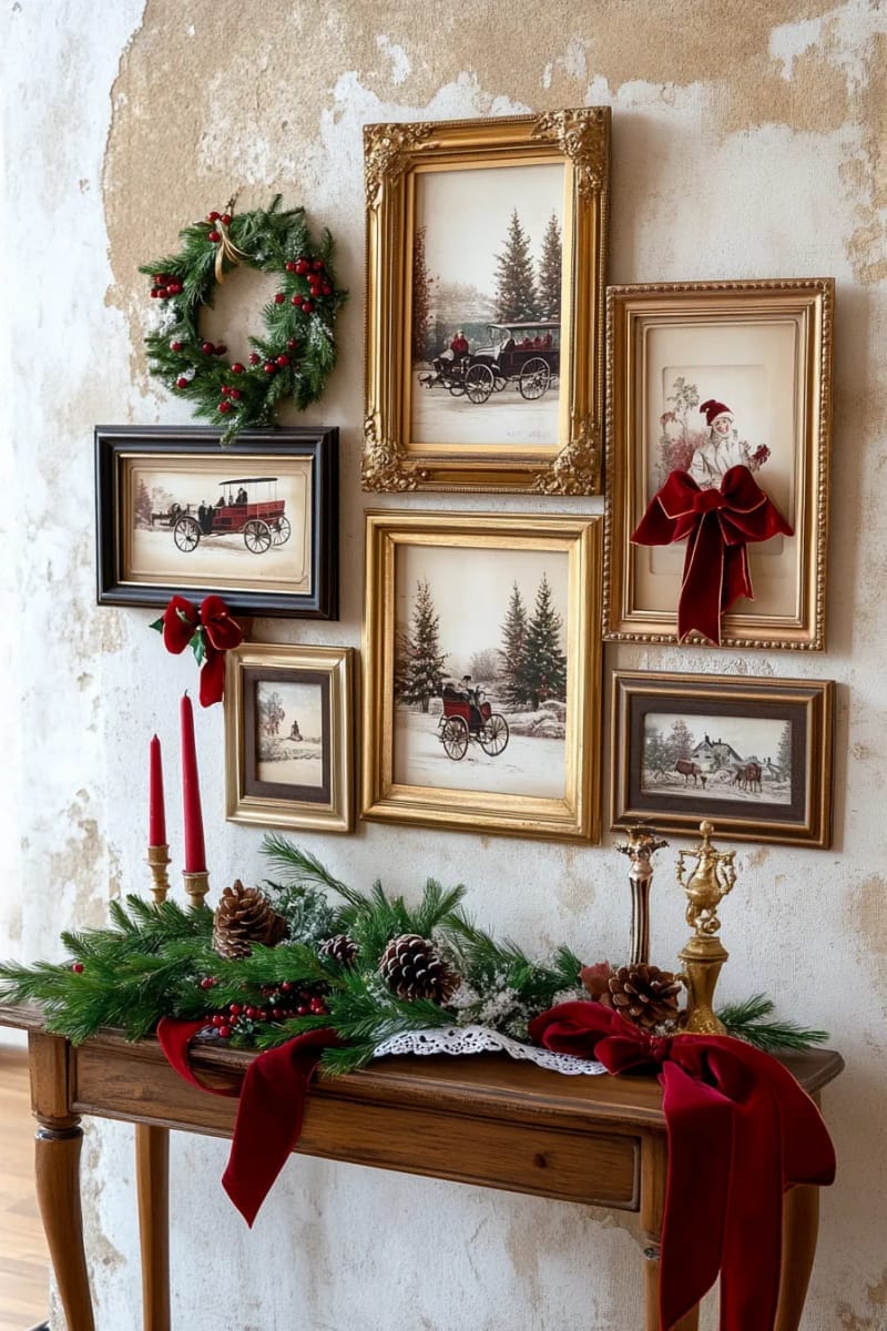27 Vintage Christmas Decorations You'll Love 22 framed victorian holiday illustrations and postcards for festive wall decor 1