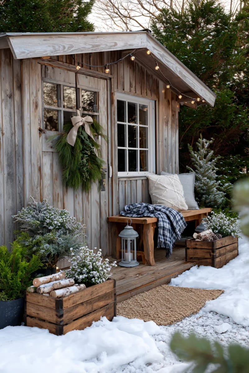 29 Inspiring Natural Christmas Decor Ideas for Modern Homes 47 fresh cedar swag tied with neutral linen ribbon for your front door 1