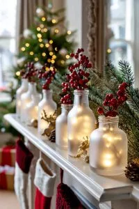 frosted glass bottles filled with fairy lights lin 23