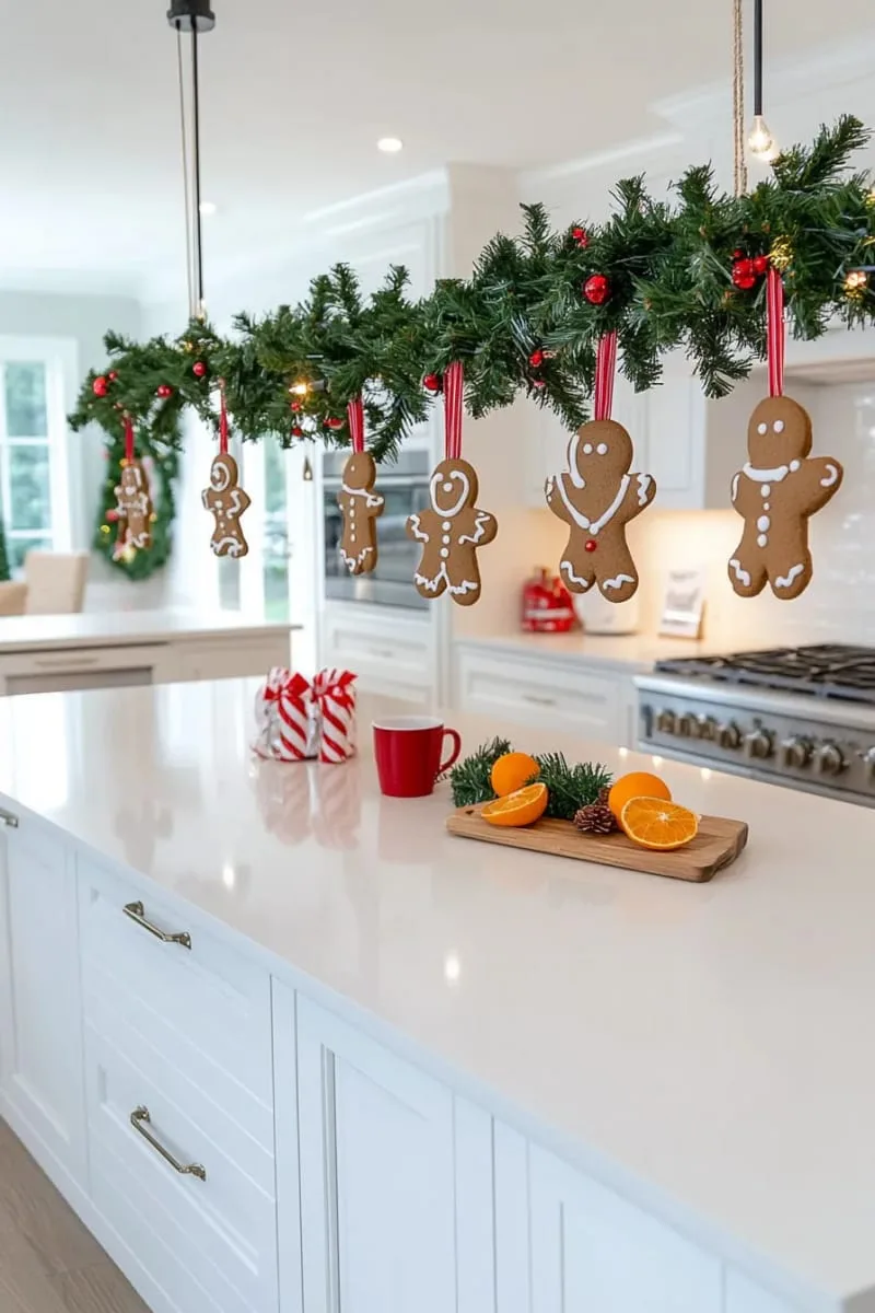 garland with hanging gingerbread men and dried orange slices 1