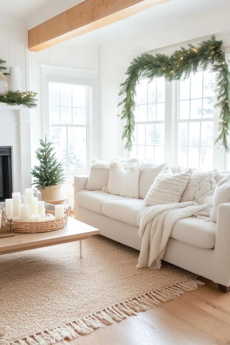 27 Stunning Winter Decor Ideas for a Stylish Retreat 58 hang a minimalist pine garland above doorways for a modern winter touch. 1