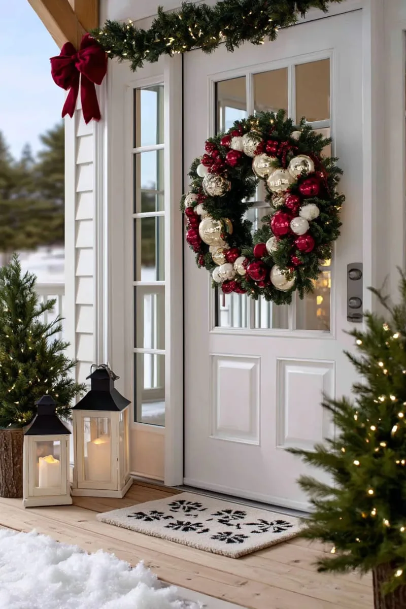 hang a wreath made entirely from classic glass ball ornaments. 1