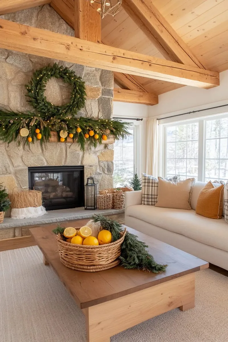 hanging bundles of herbs and dried fruit as an aromatic garland 1