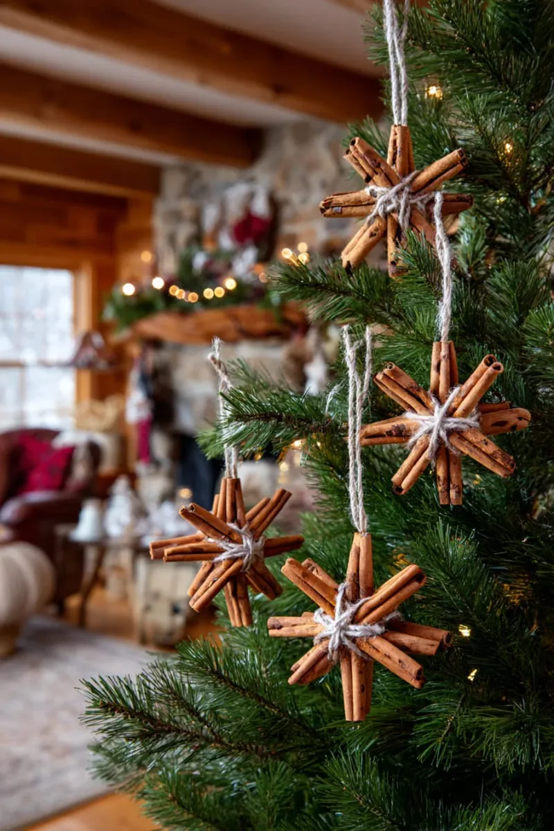 hanging starburst made from cinnamon sticks and twine 1