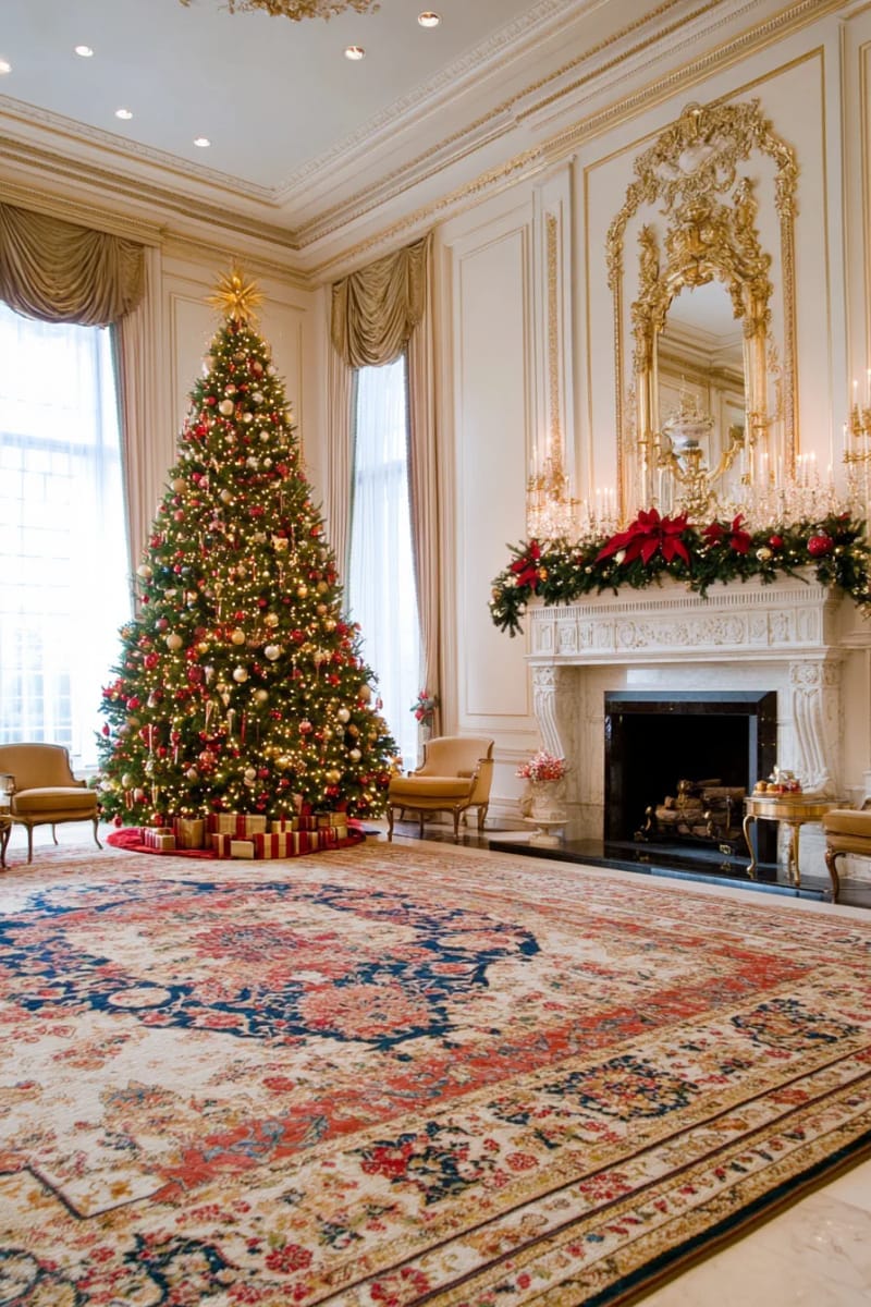 heirloom ornaments and velvet ribbons on a grand, elegant tree 1