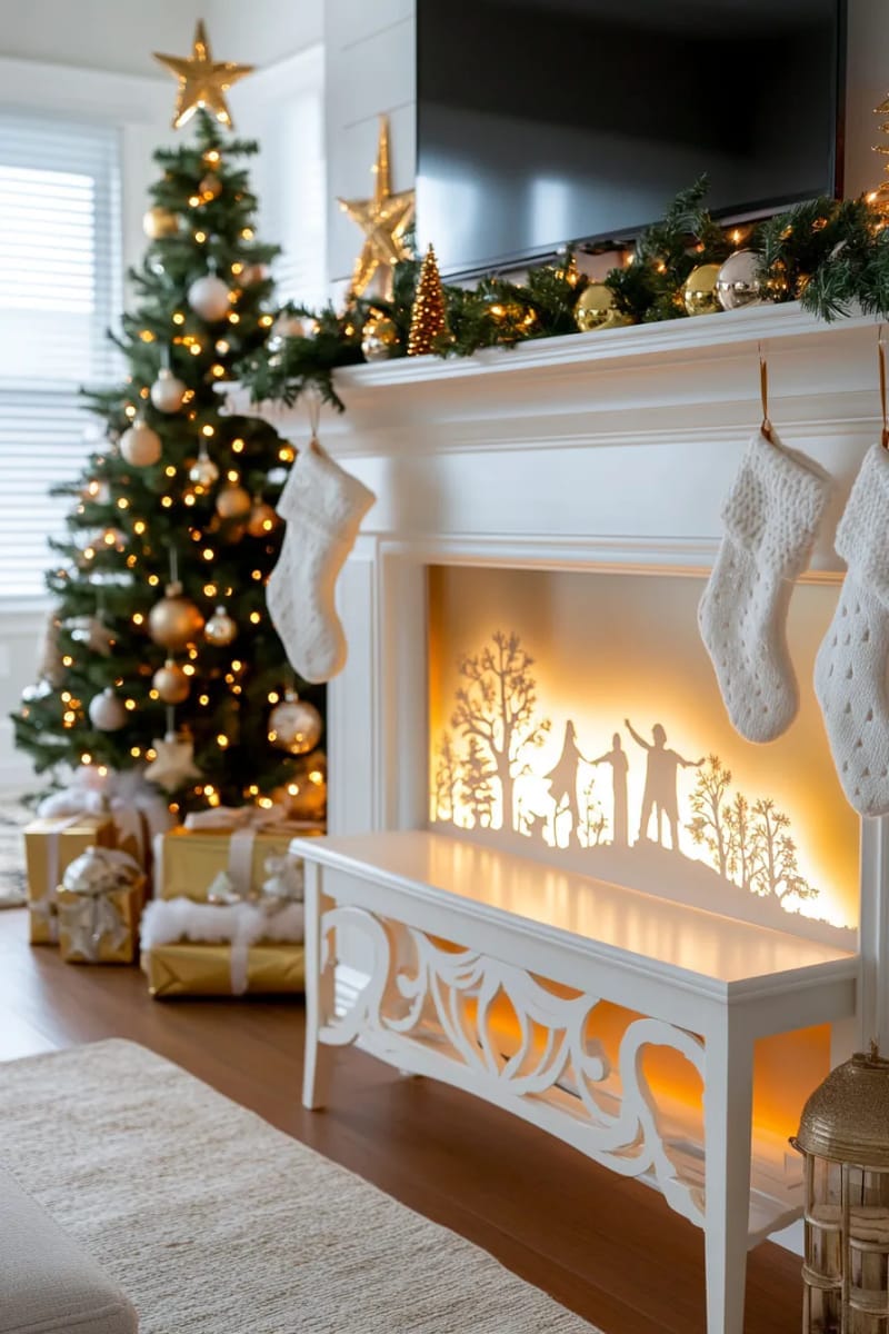 intricate nativity shadow box with glowing led backlight 1