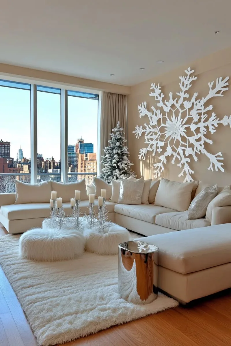 27 Stunning Christmas Decoration Crafts for a Unique 2025 57 large white 3d paper snowflakes for dramatic wall or window display 1