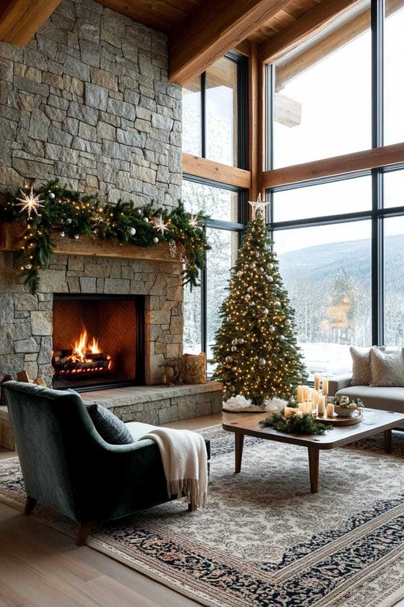 line your mantle with lush garlands and twinkling fairy lights 1