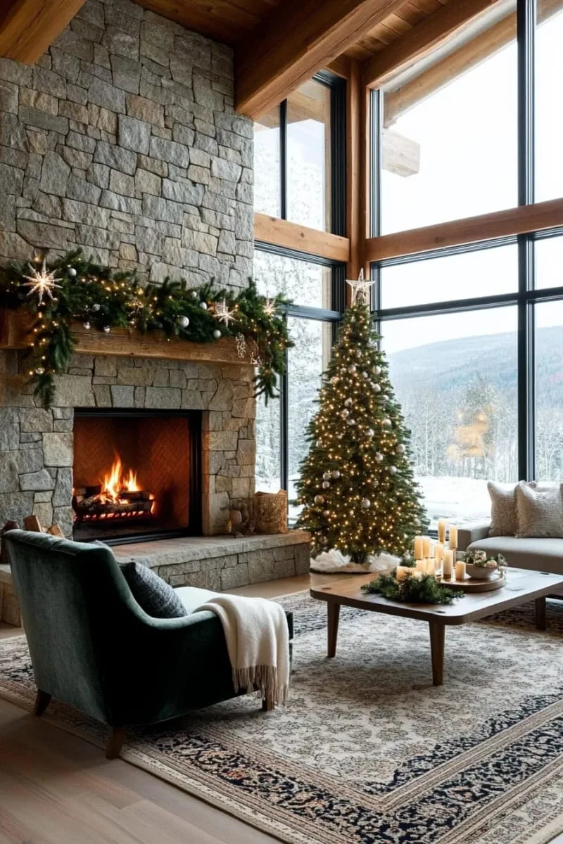 line your mantle with lush garlands and twinkling fairy lights 1