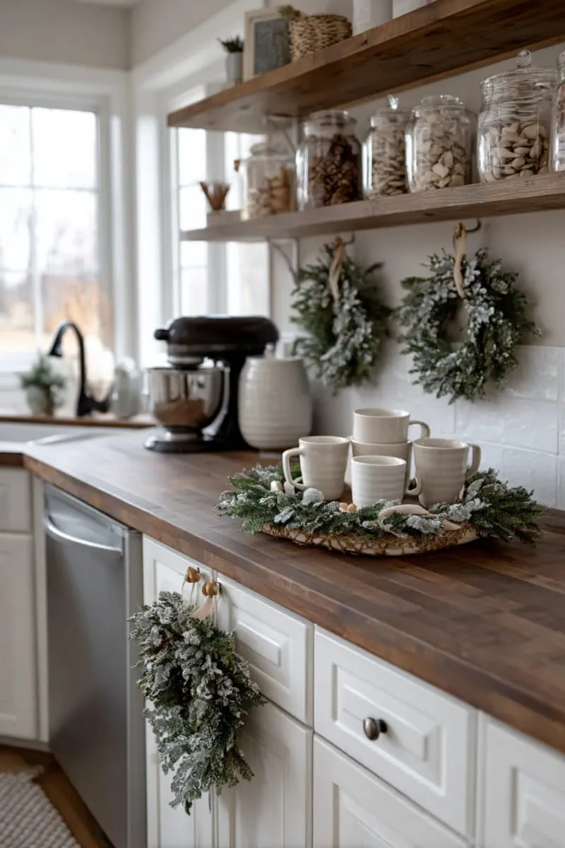mini rustic wreaths with eucalyptus and wooden beads for natural vibes 1