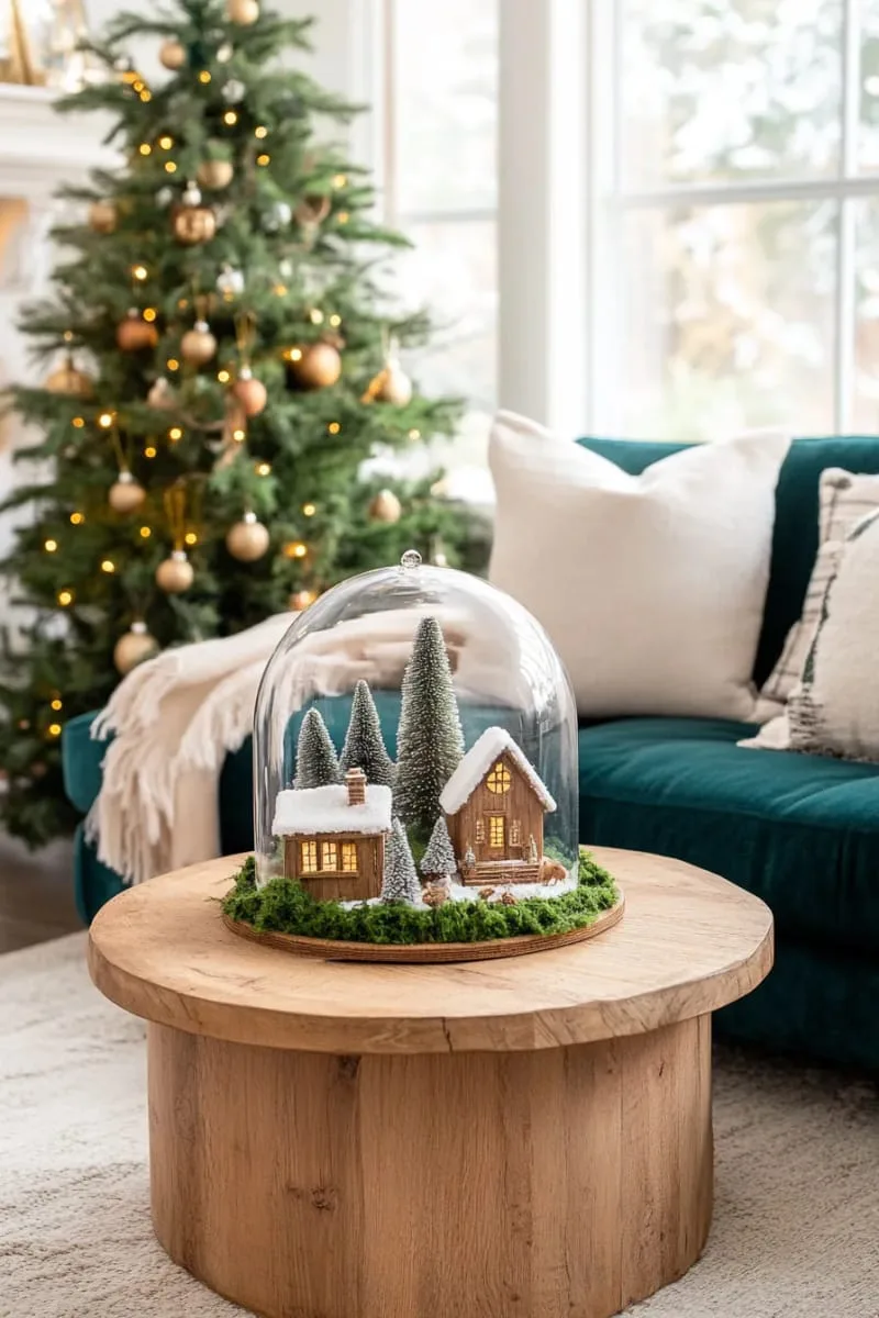 29 Best Christmas Decorations Trends You Can't Miss This Year 67 miniature woodland village scene under a glass dome 1