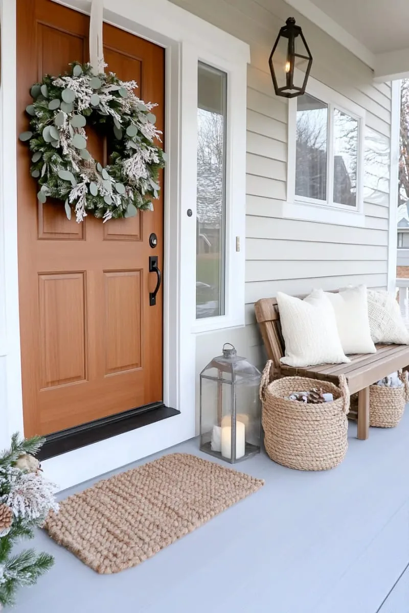 minimalist scandinavian look: white wreath and neutral garland 1