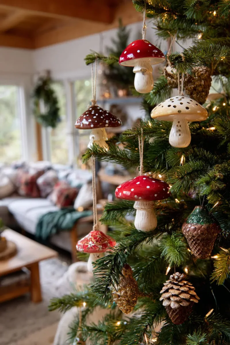 mushroom and acorn ornaments for a whimsical woodland touch 1