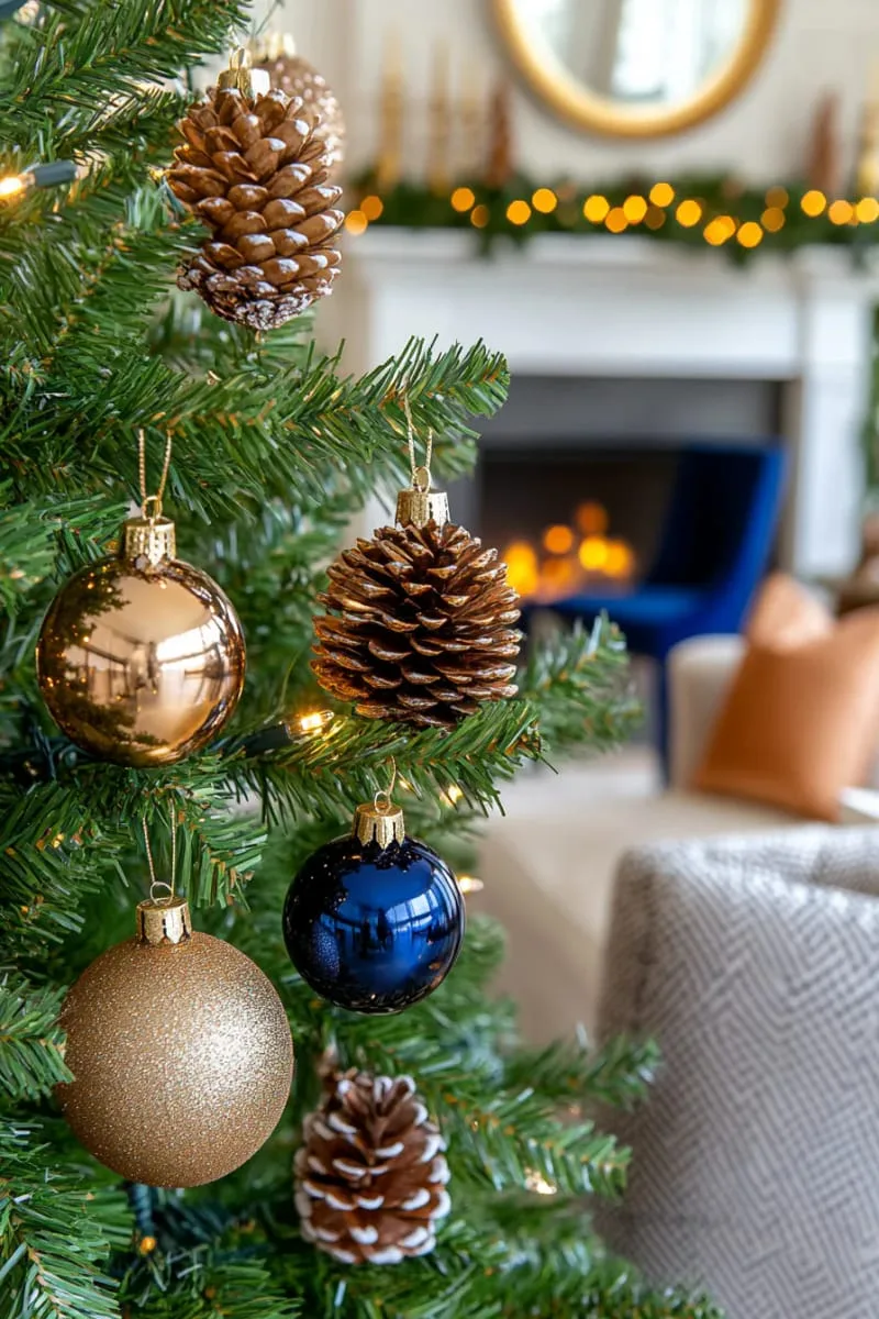 natural pinecone ornaments dipped in gold or silver paint 1