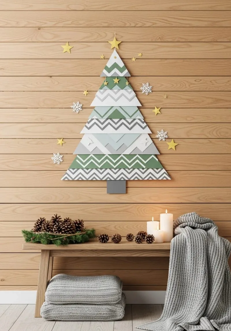 nordic-style christmas tree wall hanging with geometric patterns 1