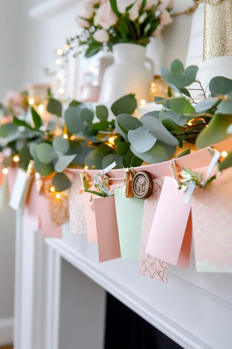 27 Unique Christmas Craft Decorations for Inspired Homes 68 paper chain countdown garland with tiny surprise notes in each loop 1