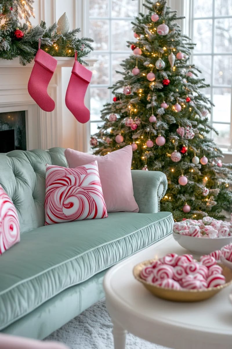 27 Unique Homemade Christmas Decorations You'll Love 3 peppermint swirl paper ornaments for a candy cane tree theme 1